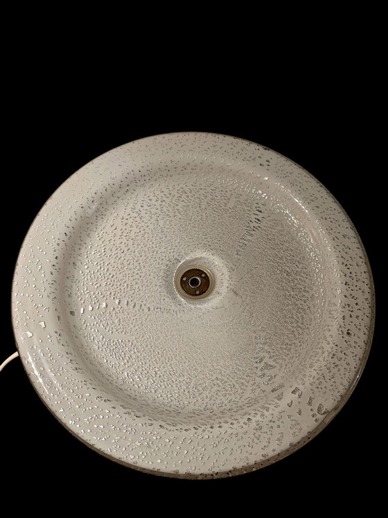 Image 1 of Lampe de table conique de Murano avec feuille d'argent