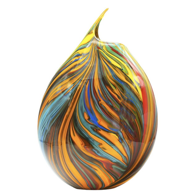 Image 1 of Multicolored Murano Glass Vase