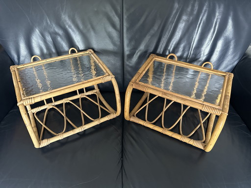 Rattan Floating Bedside Tables