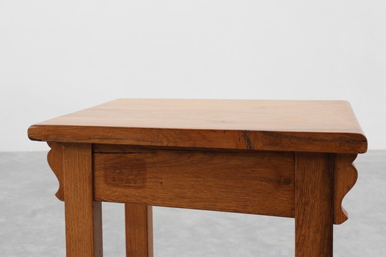 Image 1 of Set di 2 comodini vintage in rovere massello, Francia ca. 1960