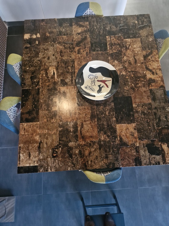 Image 1 of Esstisch mit Birkenrindenintarsien