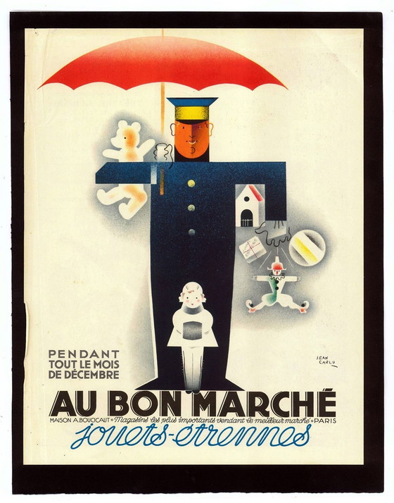 Image 1 of Jean Carlu 'Au Bon Marché' Art-Deco Original Werbung/Lithographie 1932