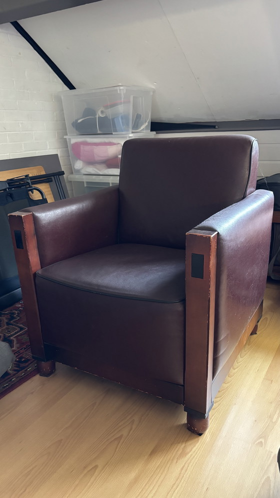 Image 1 of Leren Rokerstoel