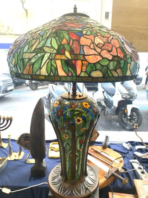 Tiffany Style Elegant Oversized Classical Period Lamp – tafellampen, Glass, Metal