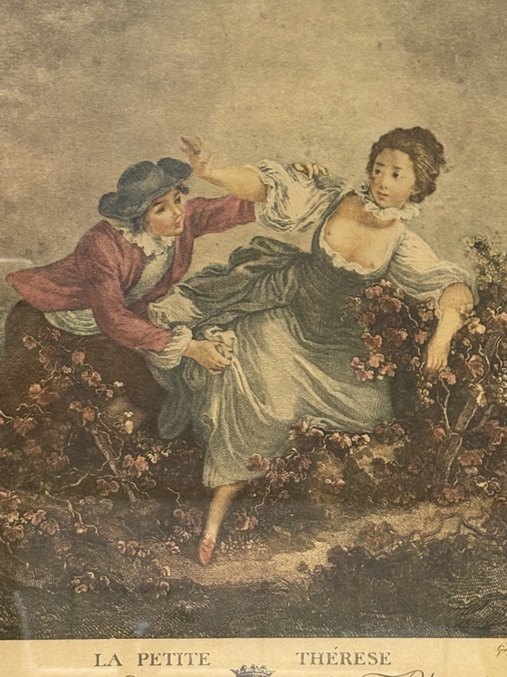 Image 1 of Stampa all'acquaforte francese incorniciata vintage "La Petite Thérèse" secondo Jacques Couché e J.P. Caresme
