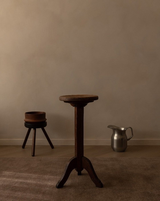 Image 1 of Vintage wooden plant table / column