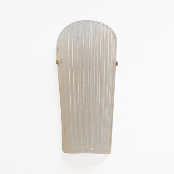 Image 1 of Pair of Murano Glass Sconces with Gold Dust Inclusions
