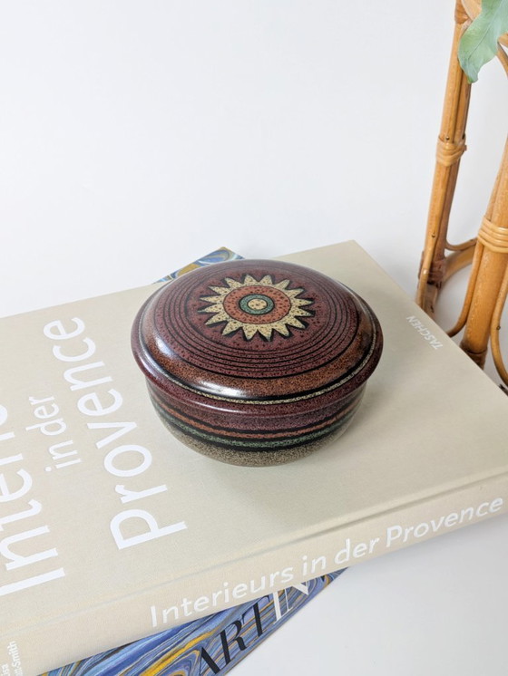 Image 1 of Vintage 1970s Ceramic Lidded Box | KMK Gerona West German Pottery