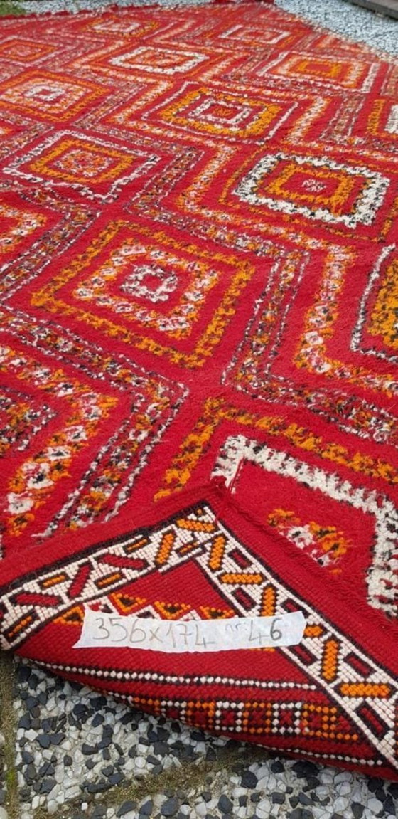 Image 1 of handgeknüpfter Berberwollteppich, 356 x 174 cm