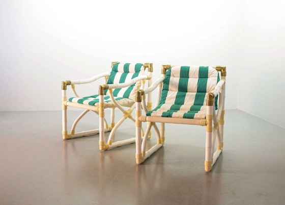 Image 1 of Kettal Barcelona Faux Bamboe Tuinstoelen (3 stuks)