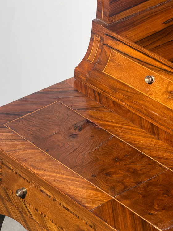 Antique English Marquetry Writing Desk / Secretary (photo 9 of 10)