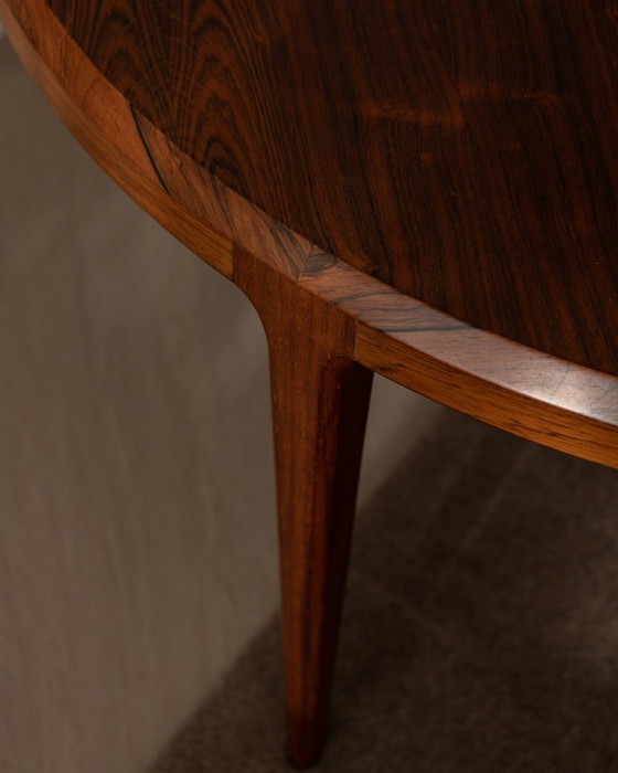 Image 1 of Vintage Rosewood Coffee Table (Model 283) by Johannes Andersen for CFC Silkeborg | Danish Modern Round Table
