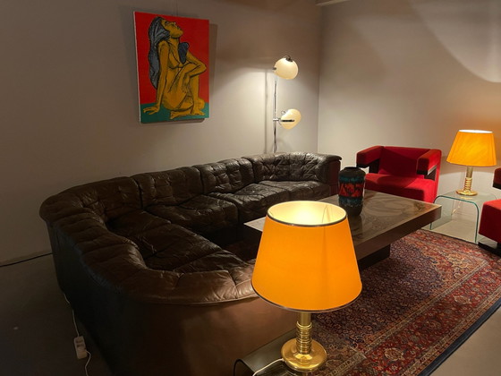 Complete Vintage Design Living Room, Exclusive Interior Setting, de Sede, Modular sofas, Leather, Brown (photo 7 of 15)