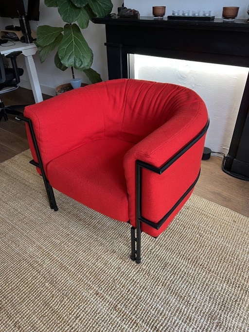 Poltrona lounge vintage Harvink – Struttura in metallo pesante – Design olandese – Pieghettata