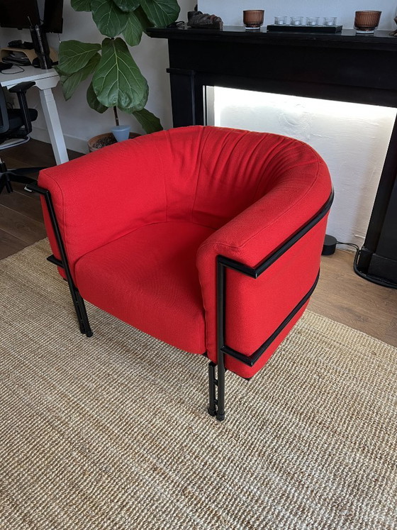 Image 1 of Poltrona lounge vintage Harvink – Struttura in metallo pesante – Design olandese – Pieghettata