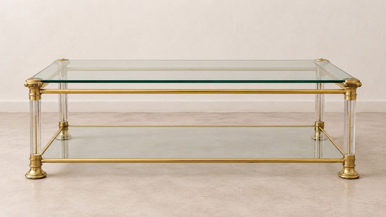 Two-tier Coffee Table France 1970 vintage, Metal, Gold (photo 3 of 9)