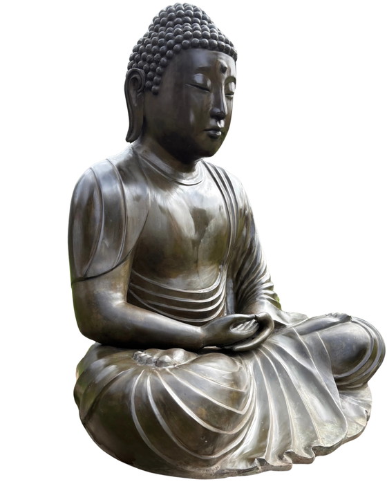 89 cm Buda Amida Japonés de Bronce – Estilo Kamakura Daibutsu – Amida Mudra XXL – Esculturas, Bronze (photo 4 of 11)