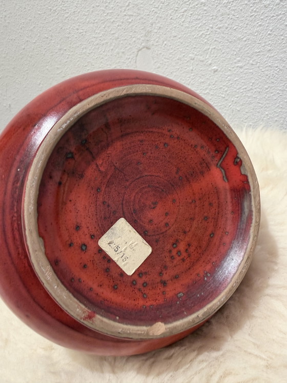Vaso in Ceramica Mid-Century West-Germany – Rosso Scuro – Vasi (photo 2 of 5)