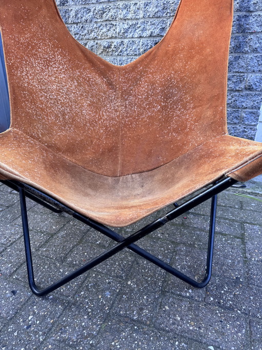 Vlinderstoel Suède Leer