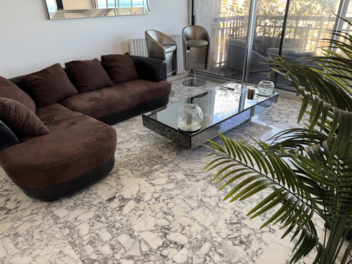 Designer-Couch mit Lederbezug