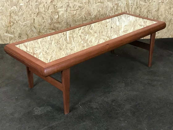 Image 1 of 60er 70er Jahre Teak Tisch Couchtisch Coffee Table Danish Design with Mirror 60s