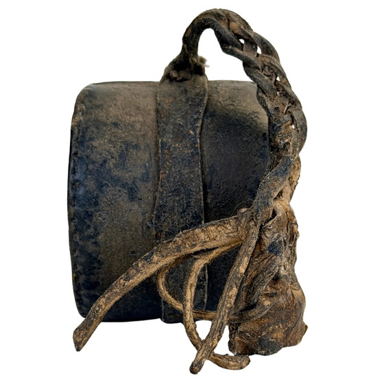 Antique Tibetan Damaru – Ritual Hand Drum – ca. 1880–1920 – Decorative Objects, Leather, Wood (photo 4 of 5)