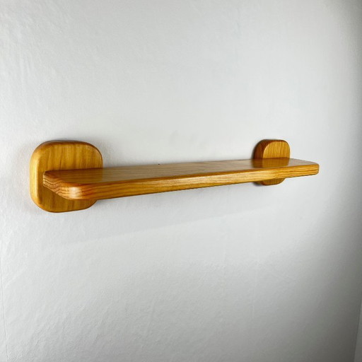 Minimalist pine shelf, 1970s/80s, square bracket