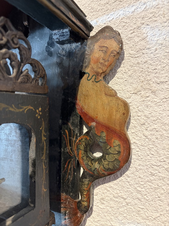 Image 1 of Antique grandfather clocks with a day movement and painted mermaids on the sides