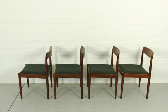 Image 1 of Sedie da pranzo in lana e teak di Lübke, anni '60, set di quattro