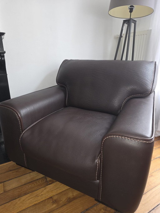 Leren fauteuils (set van 2)