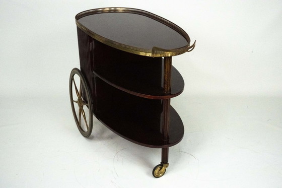 Image 1 of Mid-Century Italian Bar Cart with Shutter, 1950s