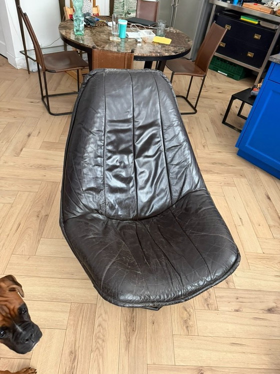 Poltrona girevole in pelle nera, stile Artifort – Sedie girevoli, Leather (photo 10 of 17)
