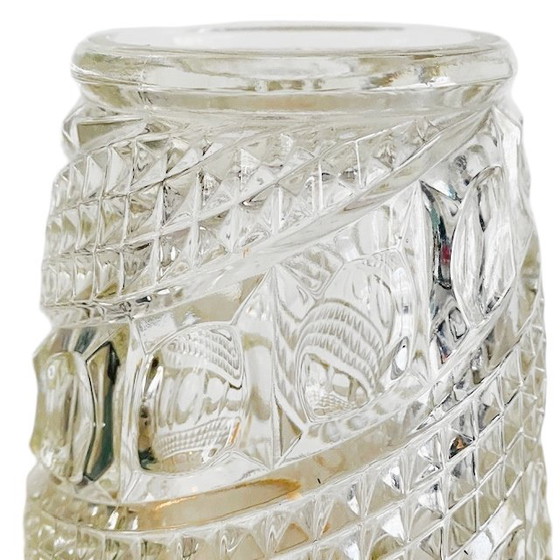 Image 1 of Vaso vintage in cristallo Hollywood Regency con bordo placcato oro, anni '70