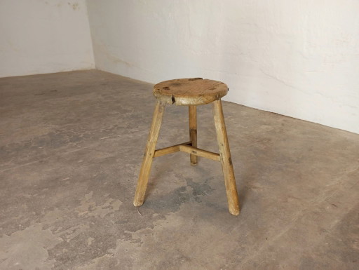Vintage Wabi Sabi Holzhocker