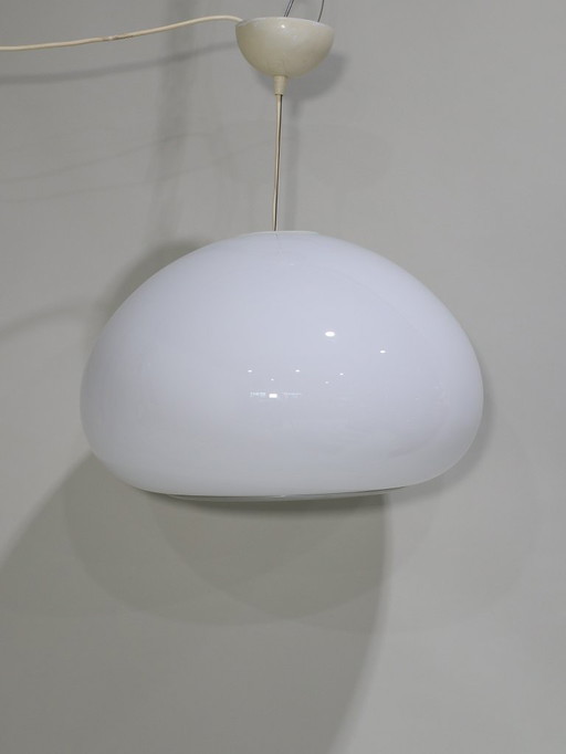 Lámpara colgante en blanco y negro Castiglioni Flos Italia años 60