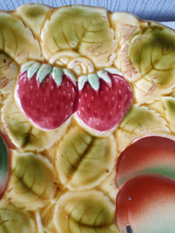 Sarreguemines Fruitschaal Majolica Op Voet Ca 1900 – Tafelaccessoires, Ceramic (photo 7 of 13)