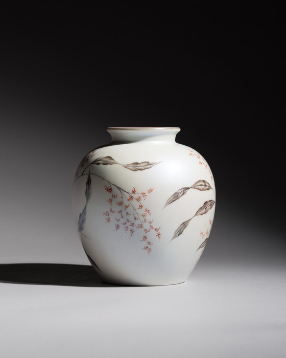 Image 1 of Rosenthal Fritz von Stockmayer Vase Duo Seidenglasur Handbemalt Signatur 2WW