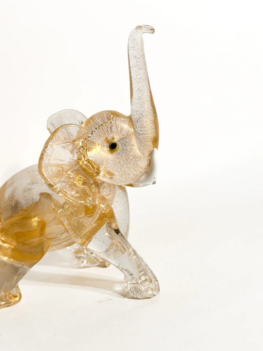 Little Elephant in Murano Glass and Gold Leaf Attributed to Ercole Barovier 1930s – beeldhouwkunst (photo 2 of 11)