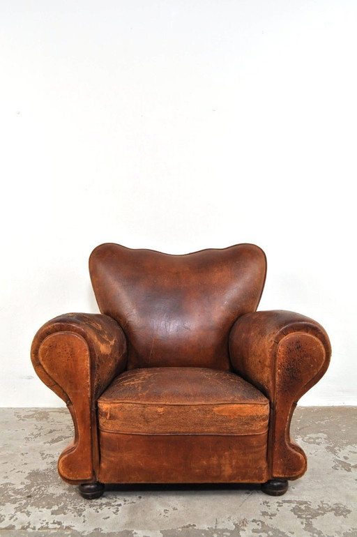 Franse Art Deco clubfauteuil, jaren 30