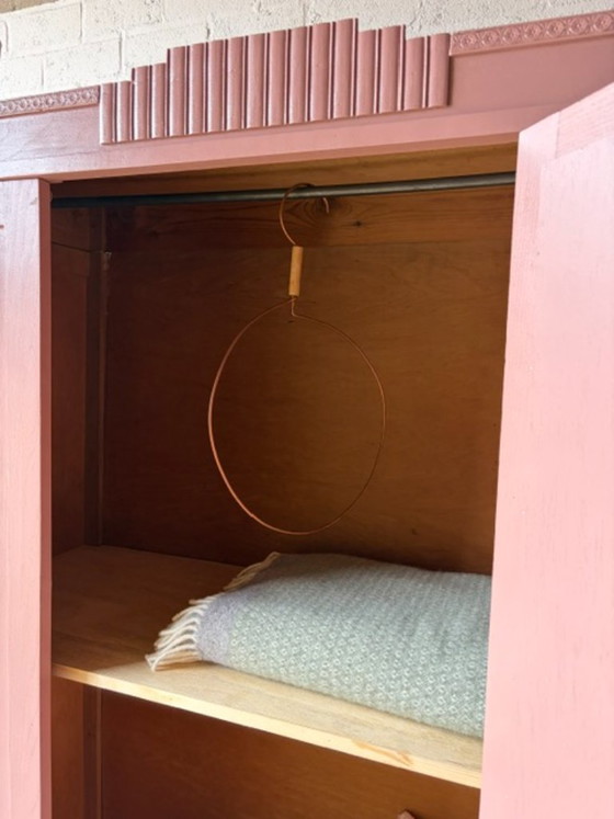 Antique vintage Art Deco wardrobe with mirror, restyled – Wood (photo 9 of 19)
