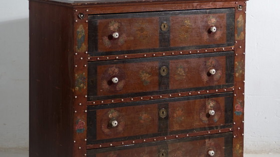Cassettiera popolare antica dipinta – Austria, circa 1900 – Cassettiere, Porcelain, Wood (photo 3 of 40)