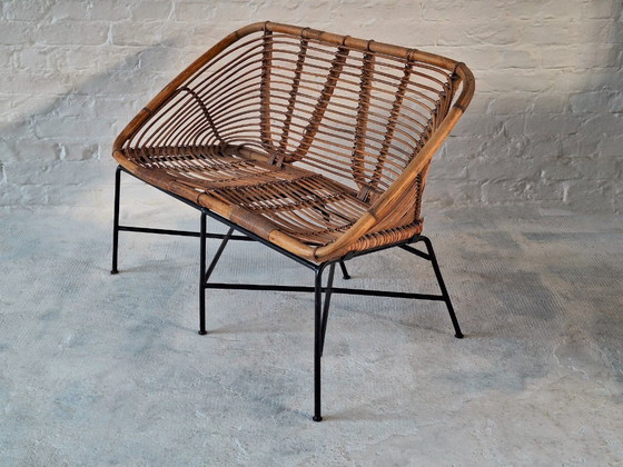 Mid Century Italian Bamboo and Iron 2-Seater Sofa, 1960s – 2 seaters (photo 6 of 8)