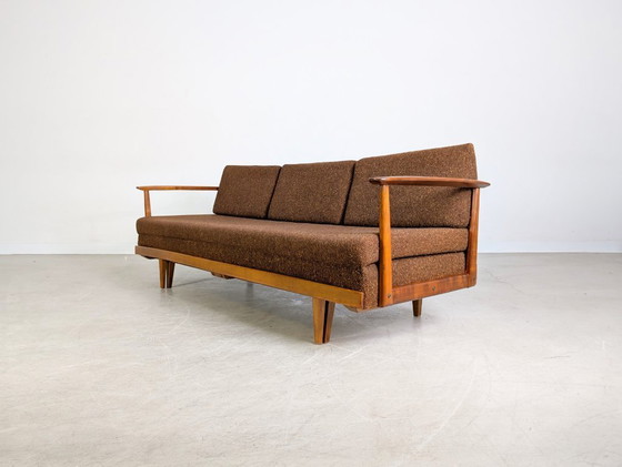 Image 1 of Vintage bank van Walter Wilhelm Knoll, uitschuifbaar, walnoothout