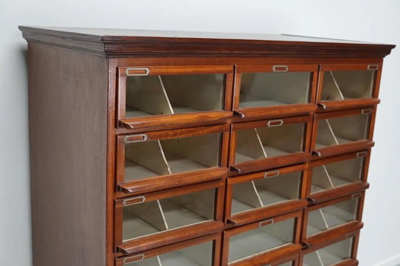 Image 1 of Vintage Dutch oak/mahogany haberdashery cabinet, 1930s