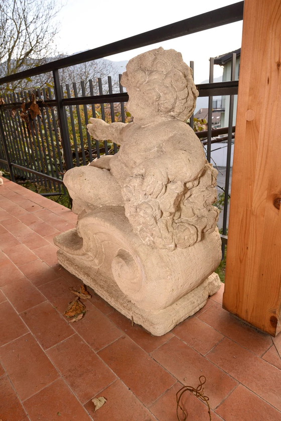 Late 19th Century Italian Carved Stone Putto – Sculpture, Vintage (photo 4 of 39)