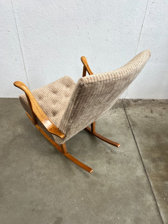Image 1 of Sedia a dondolo vintage, in teak, Svezia, anni '50