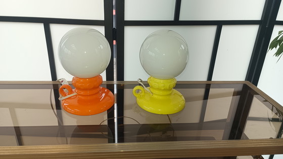 Image 1 of 2 lampes de table, lampes de chevet, Allemagne, style vintage années 1960, époque spatiale