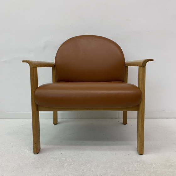 Image 1 of Vintage leren loungestoel, 1970