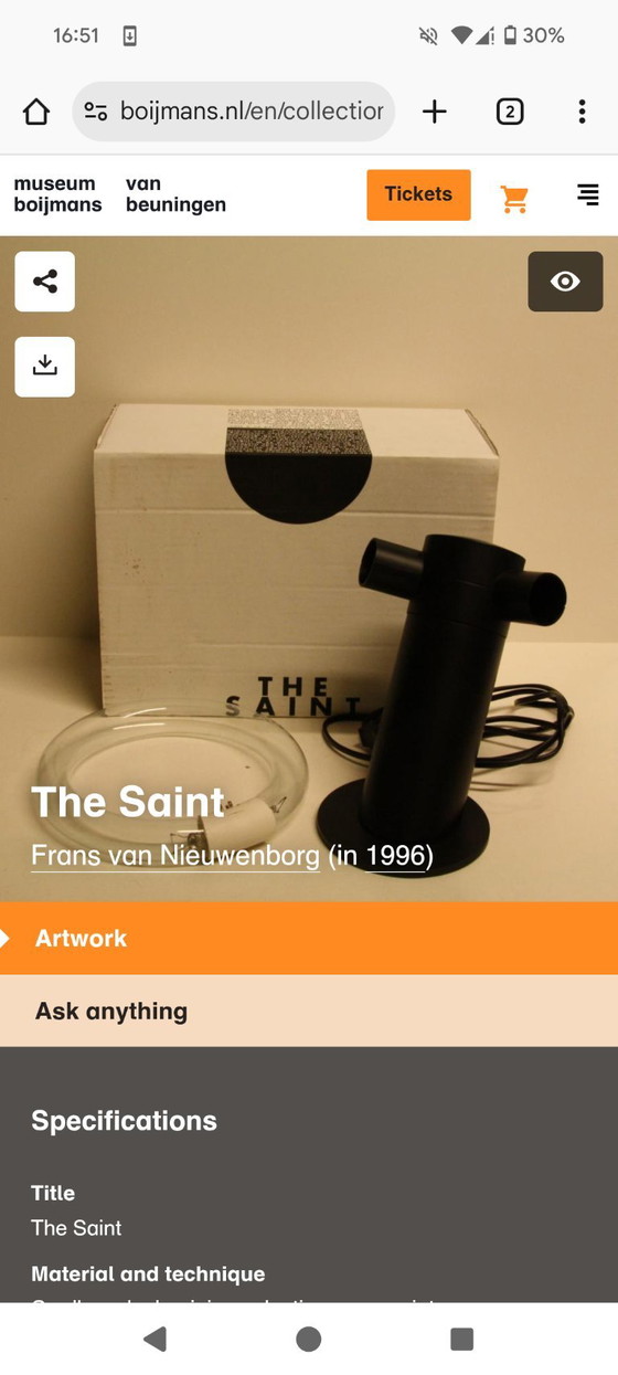 La lampada santa - Frans Van Nieuwenborg – Lampade da tavolo, Plastic (photo 7 of 8)