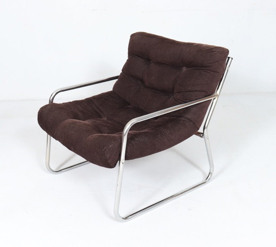 Image 1 of Set van 2 Space Age cantilever fauteuils/stoelen van Gillis Lundgren, jaren 70